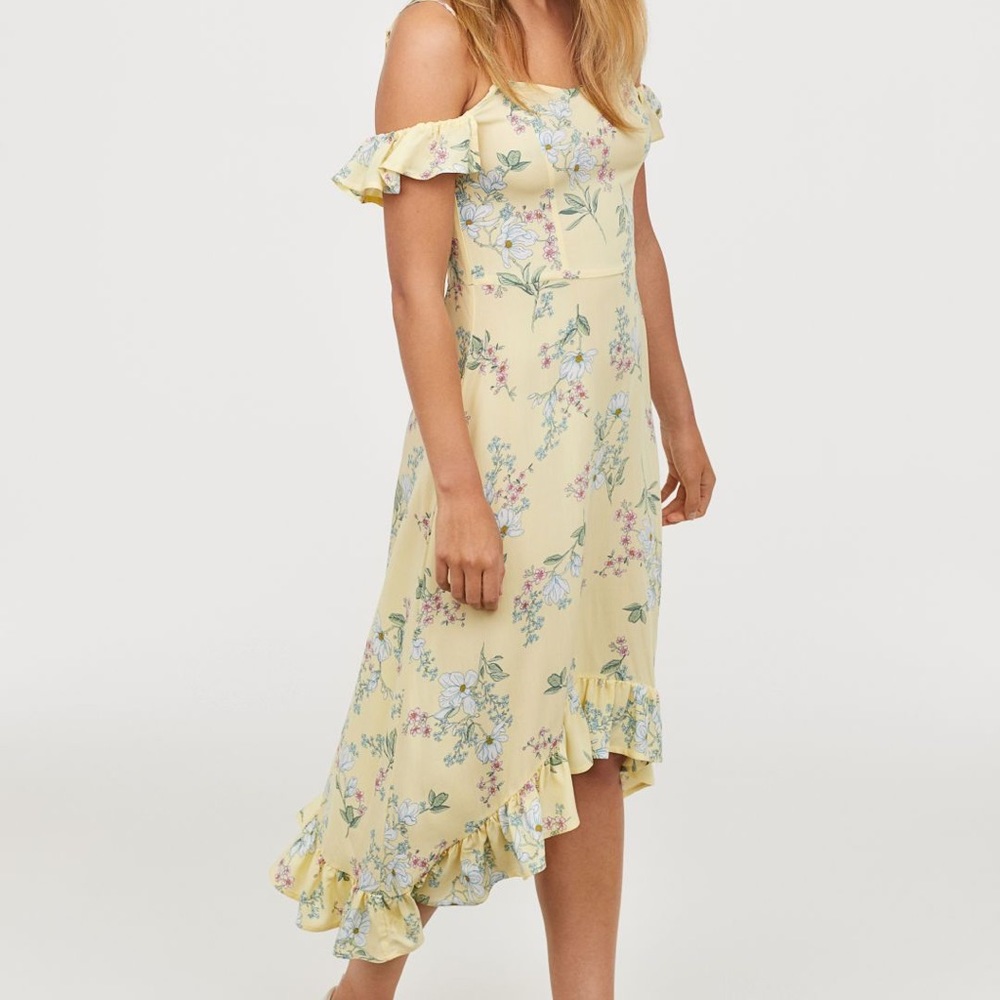 open shoulder floral dress